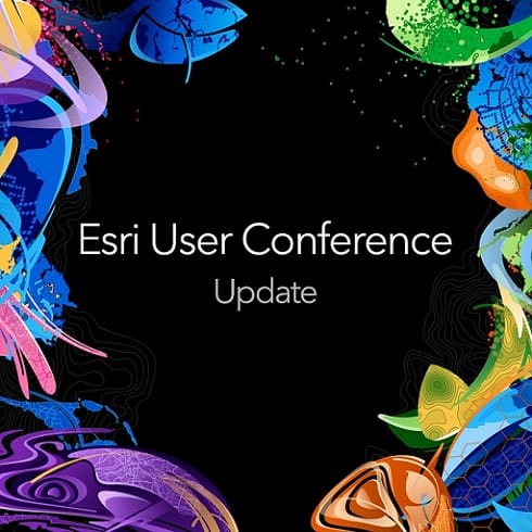 Napis "Esri user Conference Update"