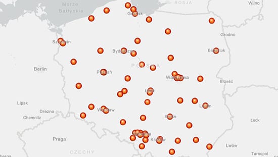 zakupy-WOSP Mapa Polski