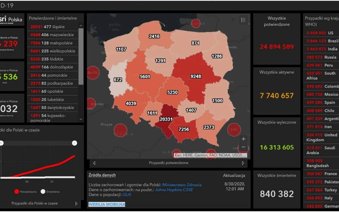 ArcGIS Online ArcGIS Enterprise Tworzenie dashboardów
