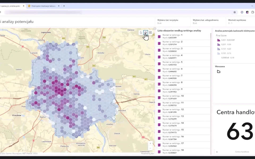 ArcGIS Online i Business Analyst – Optymalna lokalizacja dla stacji ładowania EV